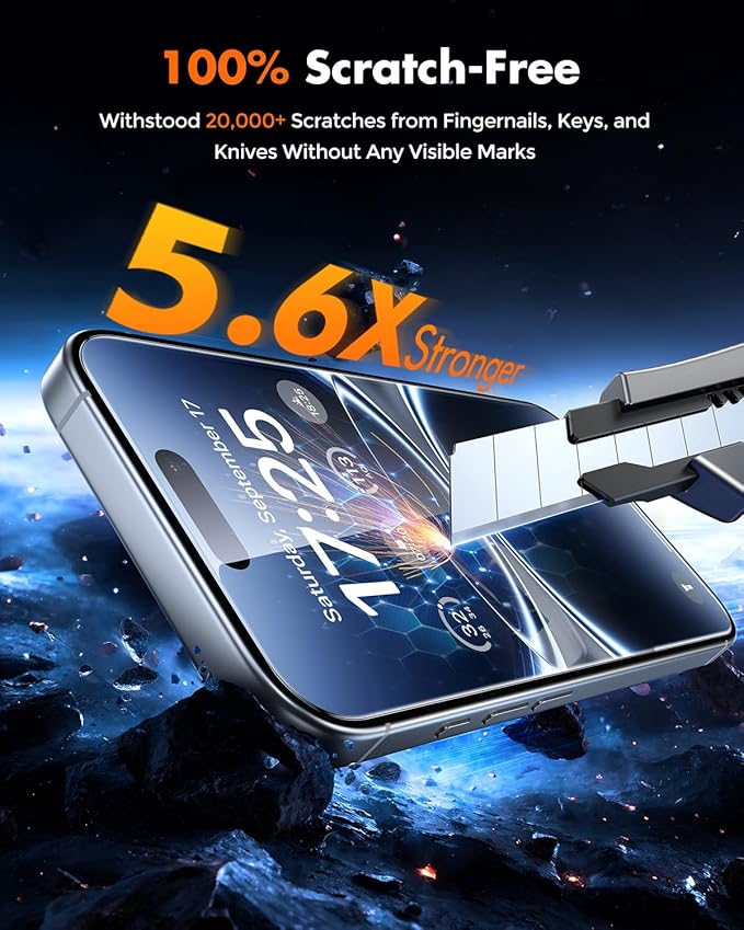 UNBREAKcable for iPhone 16 Pro Screen Protector [Quick-Installation Box] 3-Pack 9H+ Hardness Shatterproof Tempered Glass [99.99% HD Clear] [Case Friendly] [Bubble Free] for iPhone 16 Pro 6.3