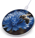 Blue Flower Bee Wireless Charger Fast Wireless Charging Pad with USB Cable 10W Anti-Slip Magnetic Wireless Charger Portable Slim Charger Puck Travel Charging Station
