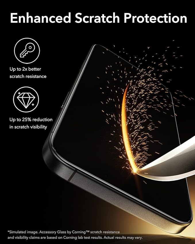 ESR Accessory Glass by Corning™ 3 Pack 9H+ Glass for iPhone 16/15 Screen Protector Military Grade Shatterproof &amp Durable with UltraFit Tray