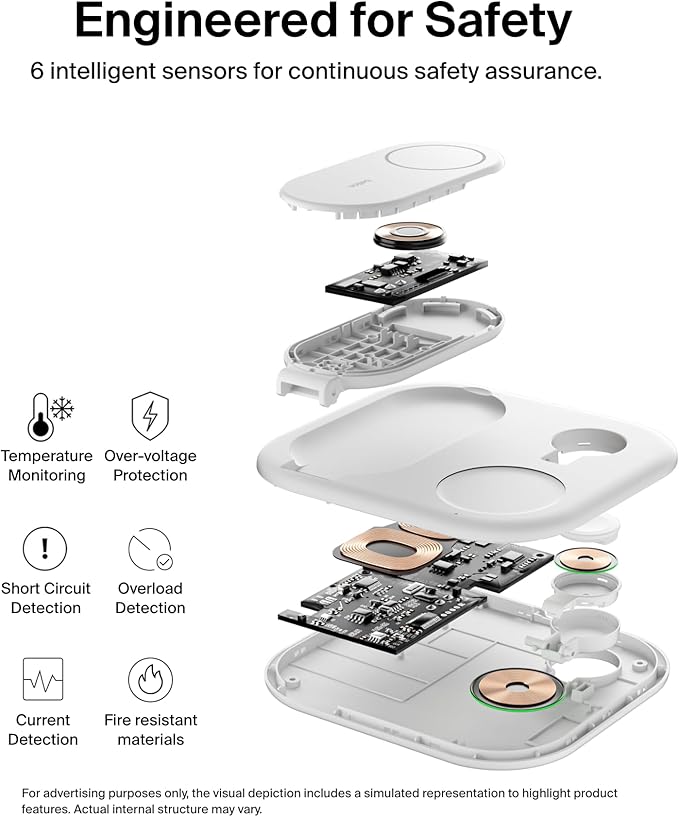 Belkin 3-in-1 MagSafe-Compatible iPhone Charger - Foldable Magnetic Qi2 Certified MagSafe Charging Station for Phone Apple Watch AirPods - Wireless for Multiple Devices