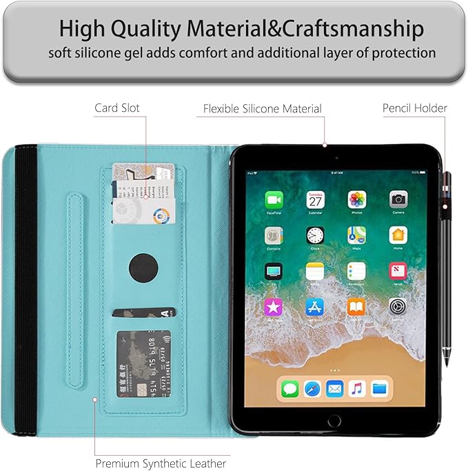 Case for iPad Air 11 Inch (M3 2025/M2 2024)iPad Air 5th/4th Generation 10.9 Inch 2022/2020Premium PU Leather Cover with Auto Sleep WakeAfrican Woman