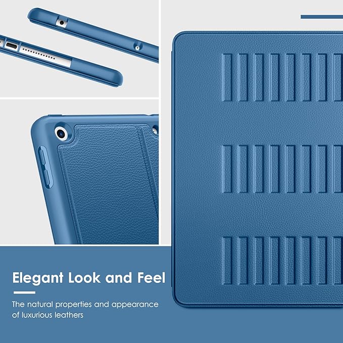 VIKESI Case for iPad 9th / 8th / 7th Generation 10.2 inch (2021/2020/2019 Released)Multiple Angles Magnetic Stand CoverShockproof BackPencil Holderand Auto Sleep/WakeNavy Blue