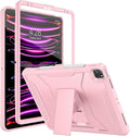 Soke Case for iPad Pro 12.9 Inch 6th/5th/4th Generation(2022/2021/2020 Release) Rugged Shockproof Protective Cover with Built-in Kickstand for Apple iPad Pro 12.9 - Pink