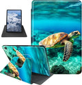 Case for Kindle Fire HD 10 Tablet (5th/7th/9th Generation2015/2017/2019 Release) Sea Turtle Theme 360 Degree Rotating Stand Protective Cover with Auto Sleep/Wake for HD 10 Tablet