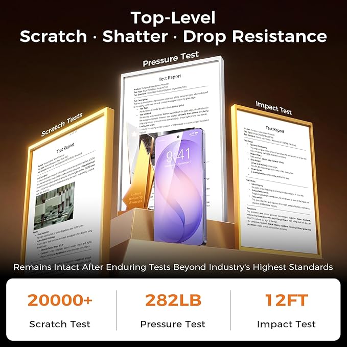 NeverBreak 9H+ Hardness for Samsung Galaxy S26 Ultra Screen Protector 12FT Military Grade Protection (Scratch Shatter Drop Resistance) Tempered Glass Full Edge Coverage Case Friendly 2 Pack