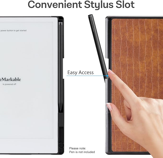 CoBak Case for Remarkable 2 Paper Tablet - Lightweight and Hard Back Shell Protective Book Folio Cover with Built-in Pen Holder - for 10.3 2020 Released