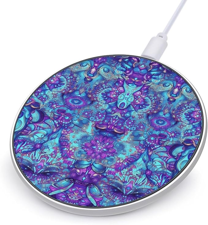 Psychedelic Mandala Hypnosis Phone Charger Magnetic Charging Pad Anti-Slip with USB Cable