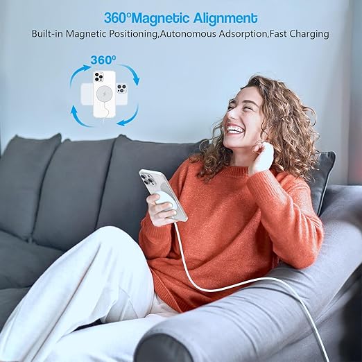 10FT Magnetic Wireless Charger15W Fast Apple Mag-Safe Charger for iPhone 17/16/15 PD with USBC Apple Fast Charging Block 10Foot Quick Charge for iPhone 17/17 Air/17 16 15 Pro/Pro Max/14/13/12/AirPods