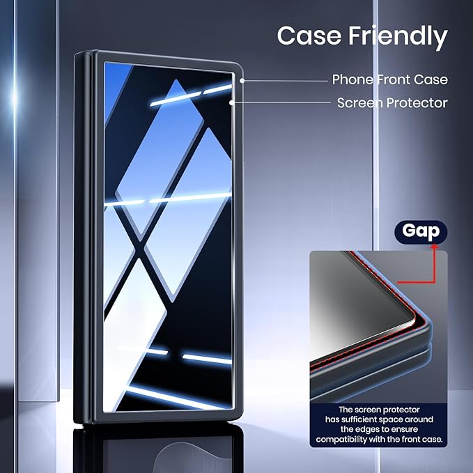 Hoerrye for Samsung Galaxy Z Fold 7 30° Privacy Screen Protector - [with Auto Align Frame Accessories] [2 Pack Inside Flexible TPU Film + 2 Pack Front Tempered Glass] No CreasesNo Bubbles