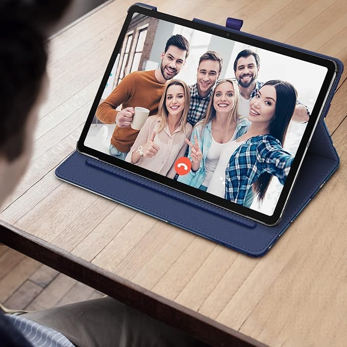 Fintie Case for Samsung Galaxy Tab S10+/ S9+/ S8+/ S7 FE/ S7+ 12.4 Inch Multi-Angle Viewing Protective Cover with Pocket Auto Sleep/Wake Ocean Marble