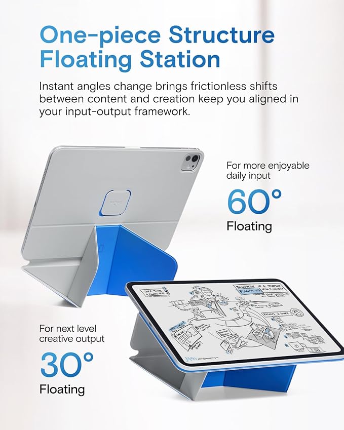 MOFT Dynamic Folio Tablet Stand for Desk Compatible with iPad Pro 11 (4th 2022 | 3rd 2021 | 2nd 2020) Slim Magnetic Tablet Holder Case with 20+ Viewing Angles Cement x Sapphire