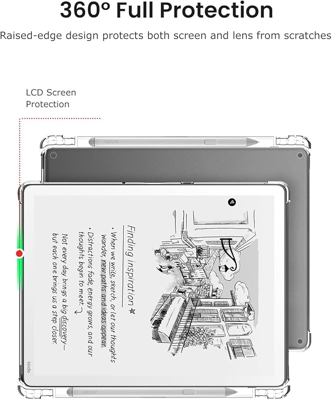 TPU Clear Tablet Case with Pen Slot Compatible with Kindle Scribe Colorsoft 11inch Slim Transparent Soft Cover Anti-Scratch Shockproof Flexible Protective Shell