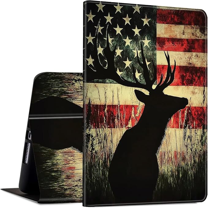 American USA Flag Elk Deer
