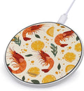 Shrimp Lemon Orange Fast Portable Charger 10W Funny Graphic Phone Charging Pad with USB Cable