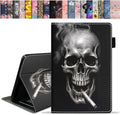 Case for All-New Amazon Fire HD 10 &amp 10 Plus Tablet 10.1 (13th/11th Generation 2023/2021 Release) Slim Stand Folio Cover with Card Slot &amp Auto Wake/Sleep - Skull Model Smoking
