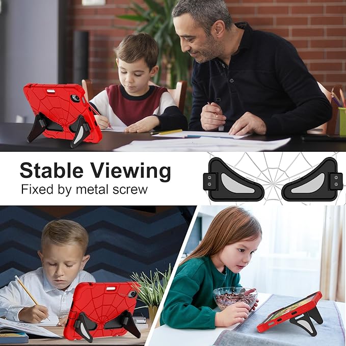 Case for iPad mini 7 (A17 Pro) 2024 iPad mini 6 Case 2021 8.3-Inch Kids Friendly Shockproof Cover with Kickstand Shoulder Strap Pen Holder Support Pencil Pro &amp Pencil USB-C Red Black