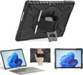 Junfire Shockproof Case for Microsoft Surface Go4/ Surface Go3/ Surface Go2 Protective 10.5 Inch Case with Hand Strap/360°Rotating Kickstand/Stylus Holder Compatible with Type Cover Keyboard-Black