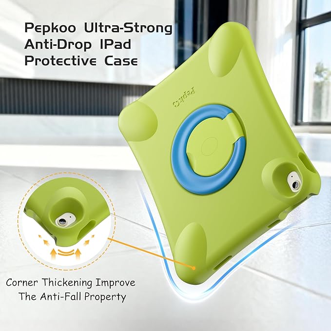 Pepkoo for iPad Air 13 inch Case for Kids with 360° Rotatable StandShockproof EVA Handle Cover for iPad Air 13 M3 2025 and M2 2024 Models