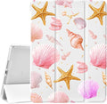 JOYLAND Conch Shell Case for iPad 10th Generation Case 10.9 inch/iPad (A16) 11th Generation 11 Inch 2025 with Pencil Holder-Trifold Stand Protective Cover with Soft TPU BackWhite