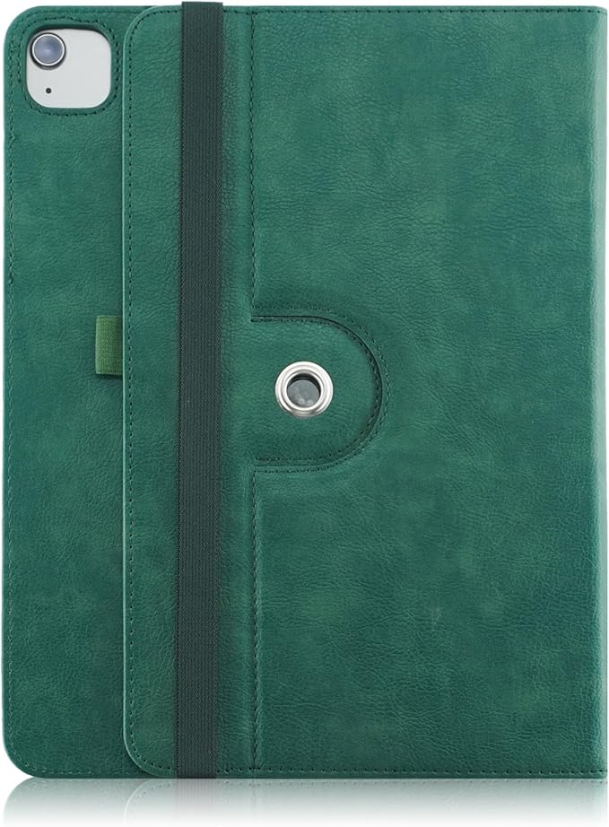 Case Compatible with Apple iPad Air 11-inch(M2) 2024/iPad Air 4/5th 2020/2022 10.9 Tablet PU Leather Business Cover for ipad Air5 /Air4/Pro 360 Rotating Cases Auto Wake/SleepDark Green