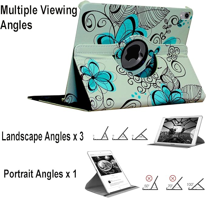 Case for iPad A16 11-inch (11th Gen 2025) for 2022 iPad 10th Generation 10.9 inch Rotating Stand Smart Magnetic Cover for Model A3354 A3355 A3356 A2696 A2757 A2777 (Lotus Flower)