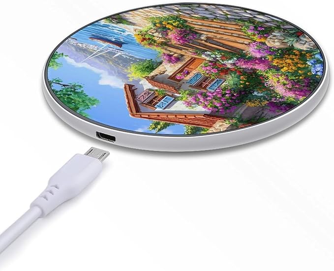 Beach House Wireless Charger Anti-Slip Wireless Charging Pad Slim Charger Mat for Men Women