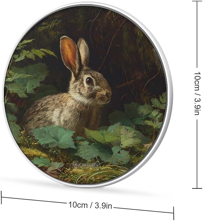 Wild Bunny Forests Leaves Plant Fast Portable Charger 10W Funny Graphic Phone Charging Pad with USB Cable
