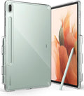 Ringke Fusion Designed for Galaxy Tab S7 FE Case 12.4-inch (2021) Transparent Hard Back Shockproof Bumper Tablet Back Cover with Side S Pen Holder - Clear