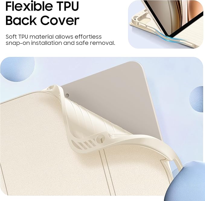 Fintie Keyboard Case for iPad Air 11-inch M4/M3/M2 (2026/2025/2024) iPad Air 5th/4th Generation (2022/2020) 10.9 Inch - Soft TPU Cover w/Magnetically Detachable Bluetooth Keyboard Starlight