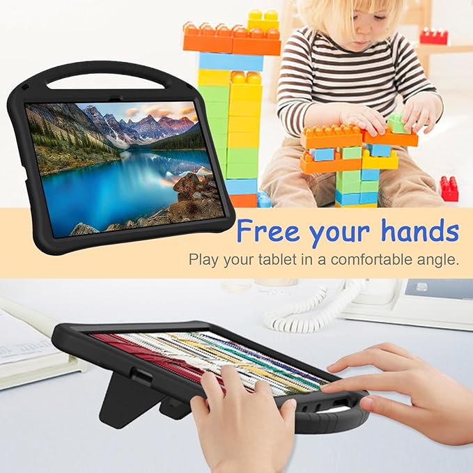 Kids Case for Samsung Galaxy Tab S11 Ultra 2025 14.6 Tablet Techcircle Light Weight Shock Proof EVA Foam Handle Rugged Stand Protective Case Black