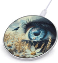 Blue Eyes Crow Wireless Charger Anti-Slip Wireless Charging Pad Slim Charger Mat for Men Women