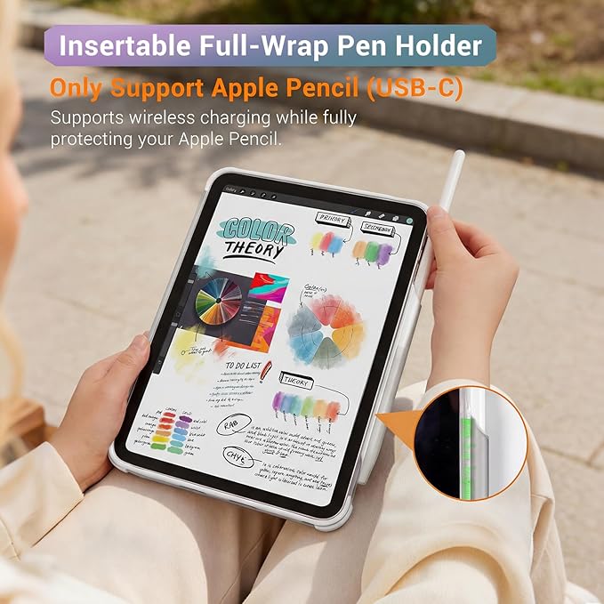 CoBak Case for iPad (A16) 11th Generation 11 Inch 2025 iPad 10th Generation 10.9 Inch 2022 - Protective Cover with Apple Pencil (USB-C) Holder Multi-Angle Portrait Stand Auto Wake/Sleep