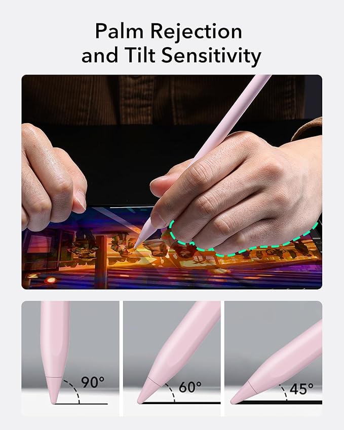 ESR Stylus Pencil for iPad 9th/10th Generation iPad Pencil with Tilt Sensitivity Palm Rejection Stylus Pen Compatible with 2018-2022 Pro 12.9/11 Inch Air 5th/4th mini 6/5 Pink