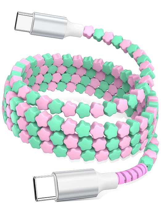 Pink-Green Star Beaded