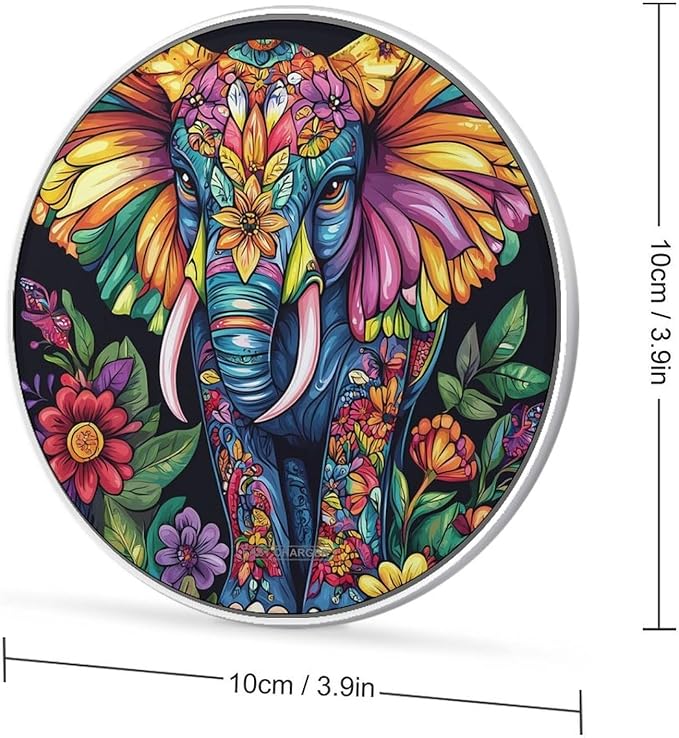 Elephant Wireless Charger Anti-Slip Wireless Charging Pad Slim Charger Mat for Men Women