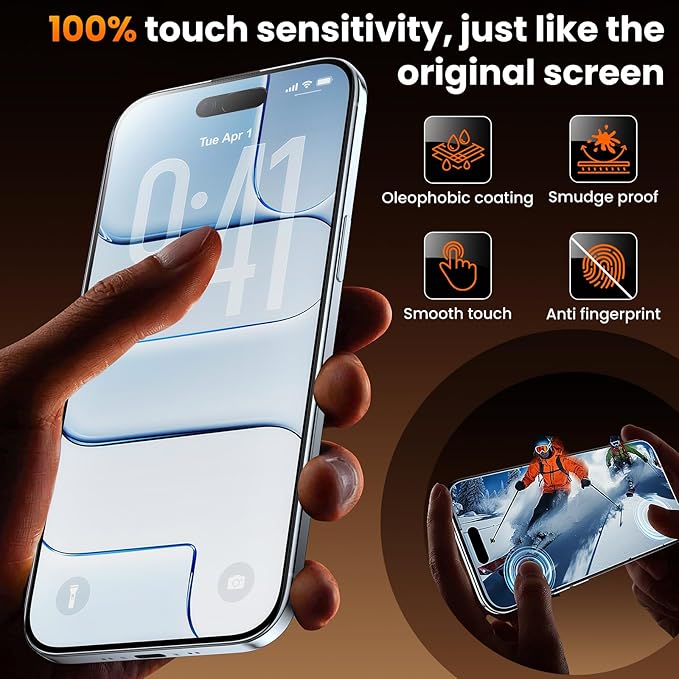 3-Pack for iPhone Air Screen Protector HD Clear 9H Hardness Easy Install Frame Bubble Free Impact &amp Shatter Protection Case-Friendly