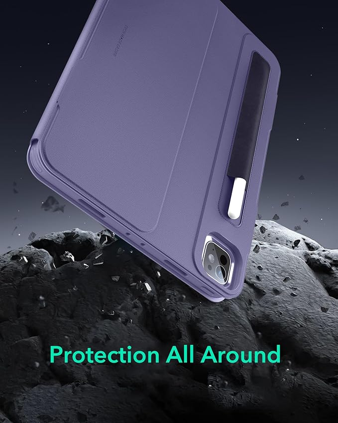 ESR for iPad Pro 13 Inch Case (M5/M4) 2025/2024 Rotating Case with Removable Magnetic Cover Adjustable Portrait/Landscape Stand 9 Standing Angles Shift Series Purple
