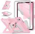 Soke Case for iPad (A16) 11th Generation 11-Inch 2025 /10th Generation 10.9-Inch 2022 with Screen Protector and Multi-Angle Kickstand Rugged Full Body Heavy Duty Protective Cover - Gray Pink