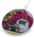 Farmhouse Tractor with Flowers Wireless Charger Anti-Slip Wireless Charging Pad Slim Charger Mat for Men Women