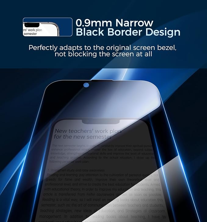 MAGIC JOHN 3rd Gen Upgraded for iPhone 13 Pro Max/iPhone 14 Plus Privacy Screen Protector 6.7 Inch 25°Anti-Spy Screen Shockproof Tempered Glass Auto Dust-Removal Bubble Free Easy Installation 2