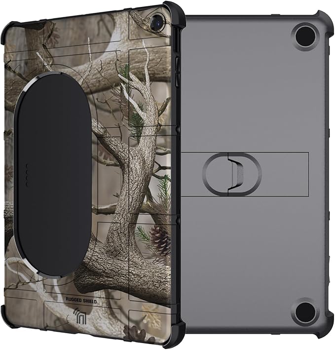 Case and Travel Cover for Google Pixel Tablet (2023) Nakedcellphone Special Ops Rugged Shield and Hard Shell View Stand Companion - Bushwolf Camo