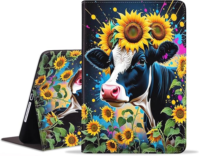 Cow and Sunflowers