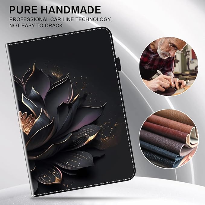 Case for Amazon Kindle Fire Max 11 Tablet (13th Generation 2023 Release) Stylus Holder Shockproof Wallet Leather Cover for Fire Max 11 Case Purple Lotus