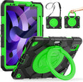 SCSVPN Kids Case for iPad Air 5th/4th Generation 10.9-inch 2022/2020 iPad Pro 11'' 4th/3rd/2nd/1st Gen 2022 2021 2020 2018 Protection Case with Pen Holder Stand Handle Shoulder Strap Black Green