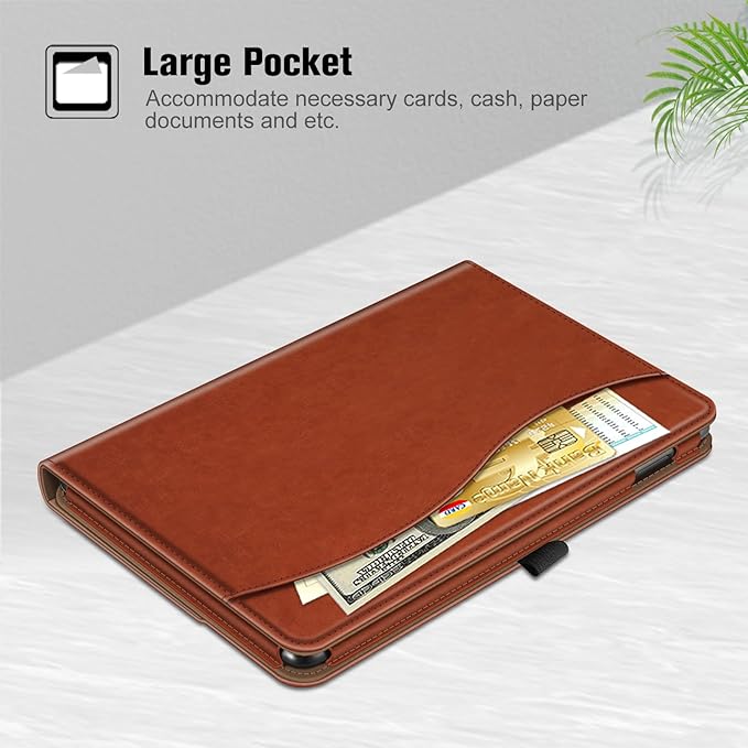 Fintie Case for All-New Amazon Fire HD 10 Tablet (13th/11th Generation 2023/2021 Release) - Multi-Angle Stand Cover with Pocket Auto Wake/Sleep Vintage Brown