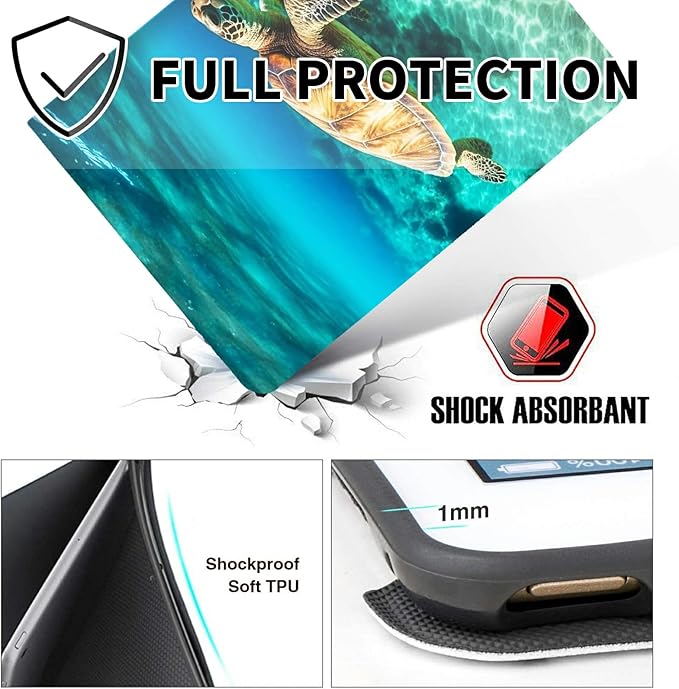for Kindle Fire HD 8 &amp Fire HD 8 Plus Tablet (12th/ 10th Generation 2024/2022/2020 Release) Case with Pen Holder &amp Auto Wake/Sleepd Shockproof Stand Protective CoverSea Turtle