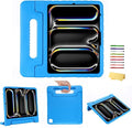 Kids Case for iPad Air 13-inch M3/M2 &amp iPad Pro 13 inch Case M5/M4 (2025/2024) with Pencil Holder/Kickstand Lightweight Convertible Handle Stand EVA Shockproof Rugged Protective Cover Blue