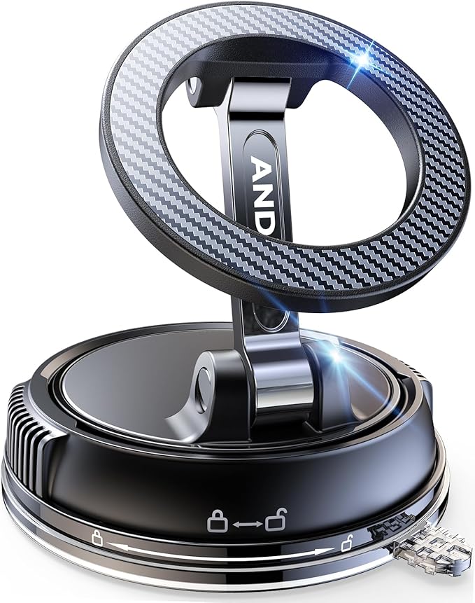 ANDERY Car Phone Holder for Magsafe [78+LBS Strongest Suction &amp 2400gf Magnetic] 360° Adjustable Car Phone Mount Phone Holders for Your Car for iPhone 17-12 Pro Max Plus Air Carbon Fiber