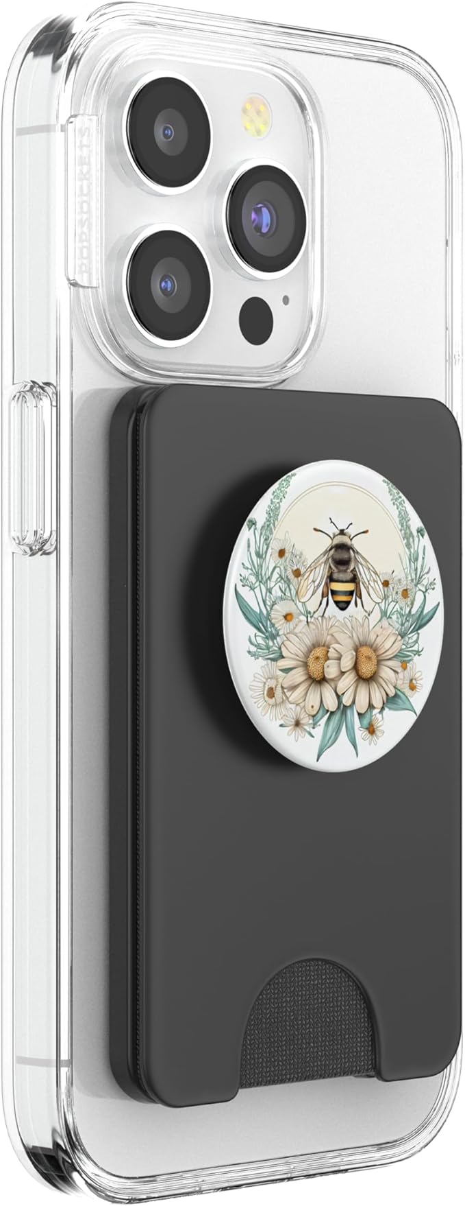 Bee Honeybee Daisy Flowers PopSockets PopWallet for MagSafe