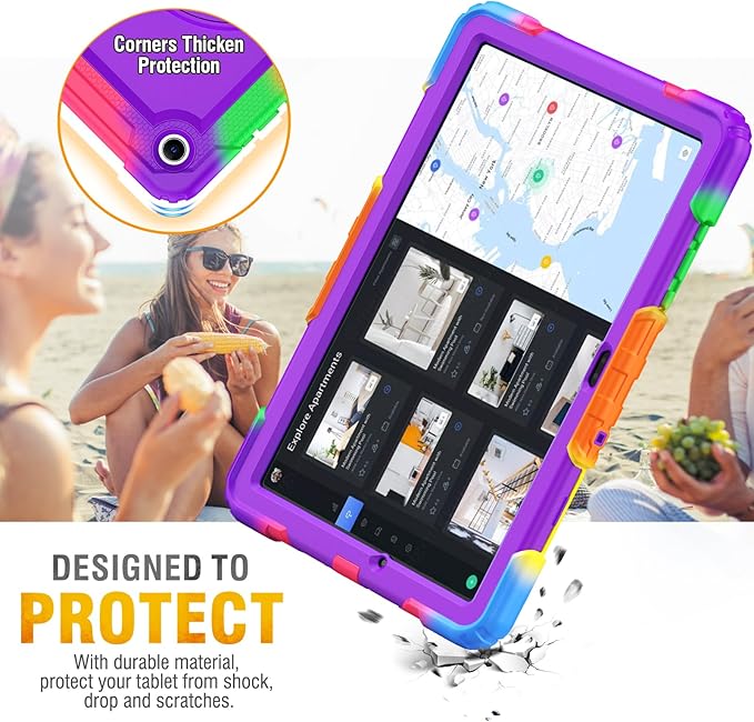 HXCASEAC Case for Samsung Galaxy Tab A11+ Plus 11 Inch Protective with Screen Protector/Hand Strap/Pen Holder Sturdy Shockproof for Samsung A11 Plus Tablet Case 5G SM-X230 SM-X236 SM-X238U - Purple